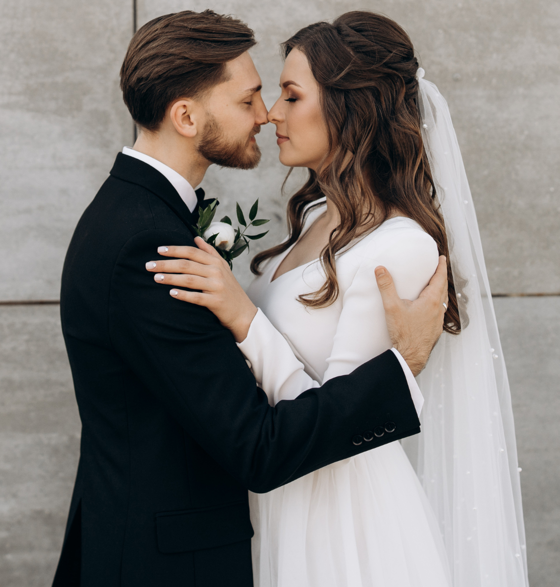 Pearl Veil with Blusher, Two Tier Scattered Veil with Pearls