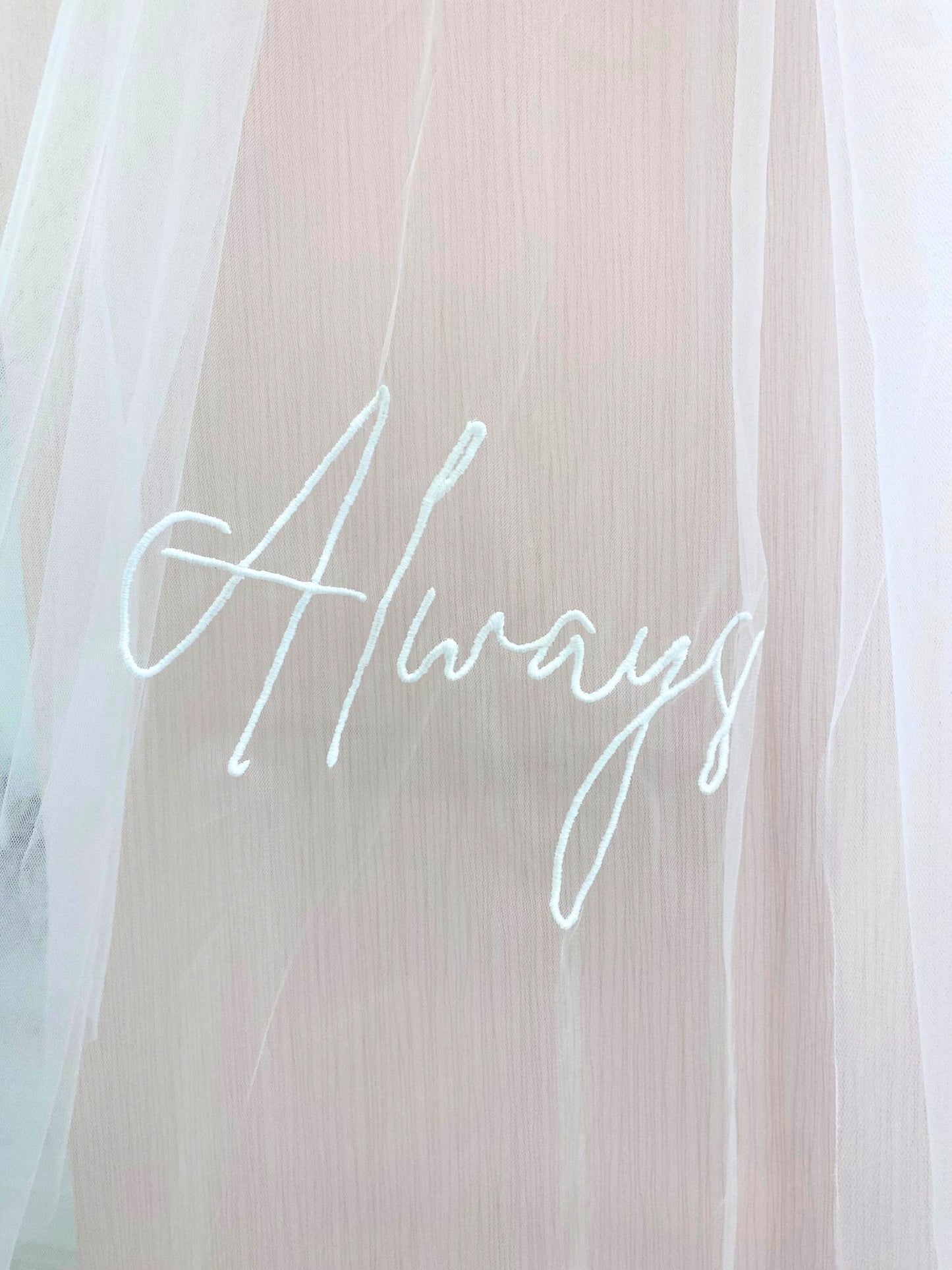 Always - One Tier Embroidered Wedding Veil