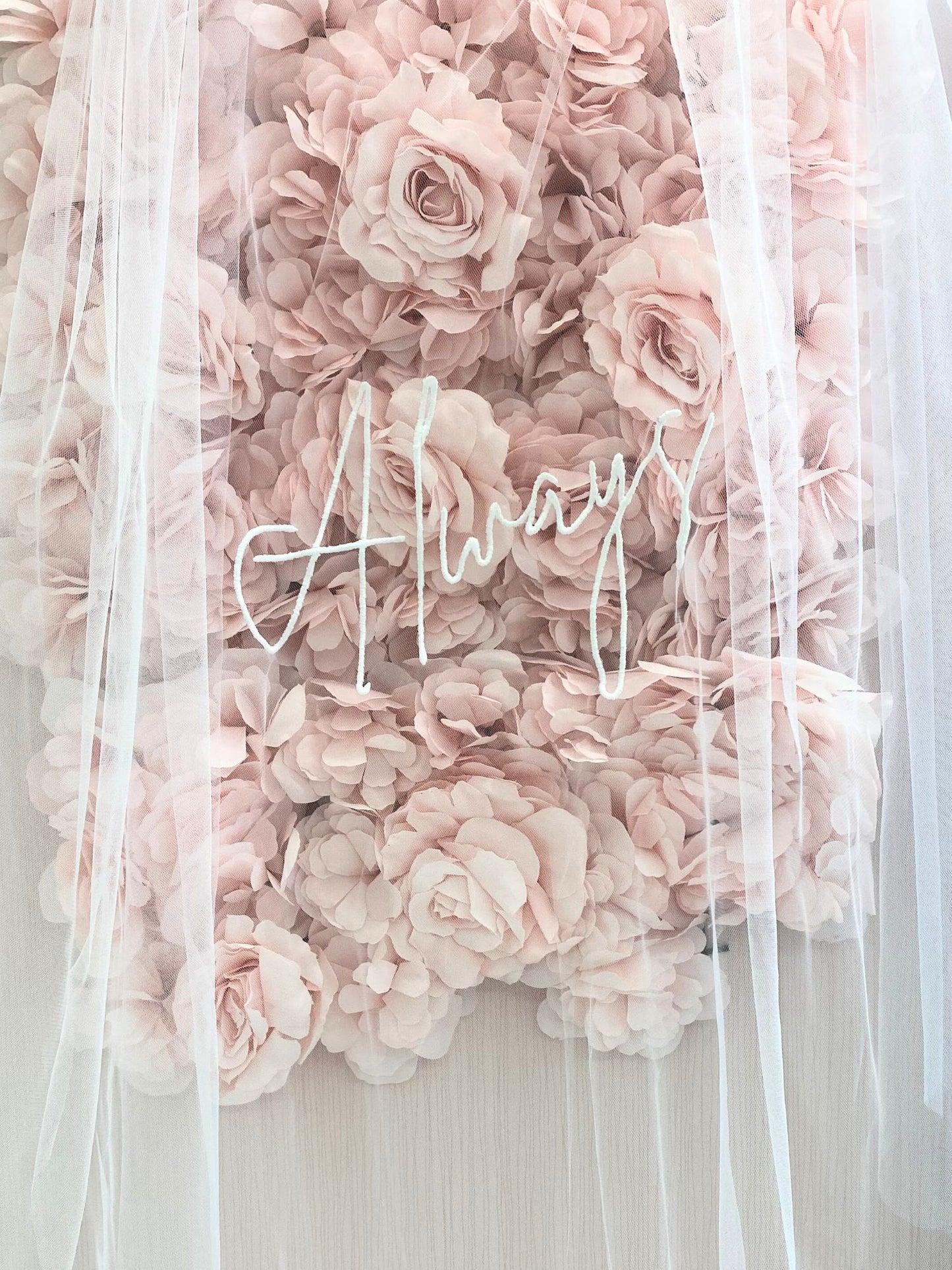Voile brodé personnalisé - Voile de mariage brodé à un niveau avec n'importe quel texte