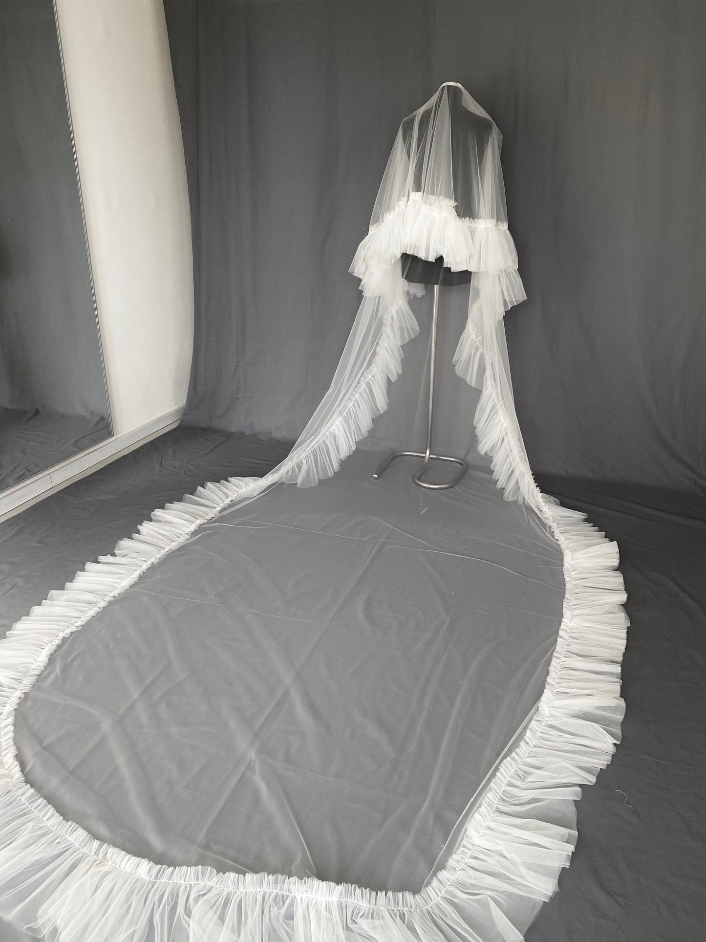 Zweireihiger Hochzeitsschleier aus Rosshaar