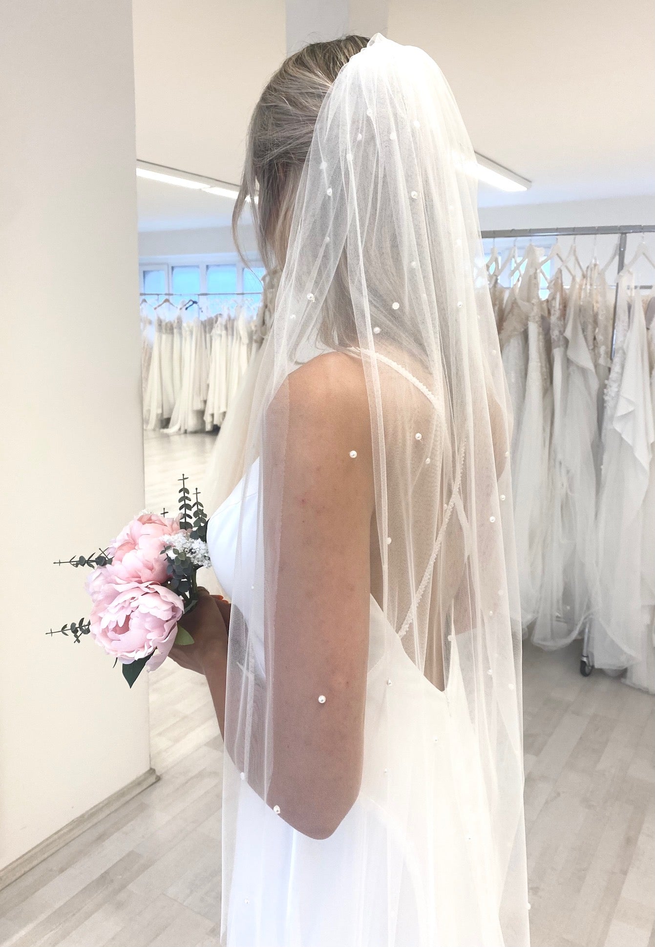 Voile de perles sparcle, voile de mariée One Tiar avec cristaux
