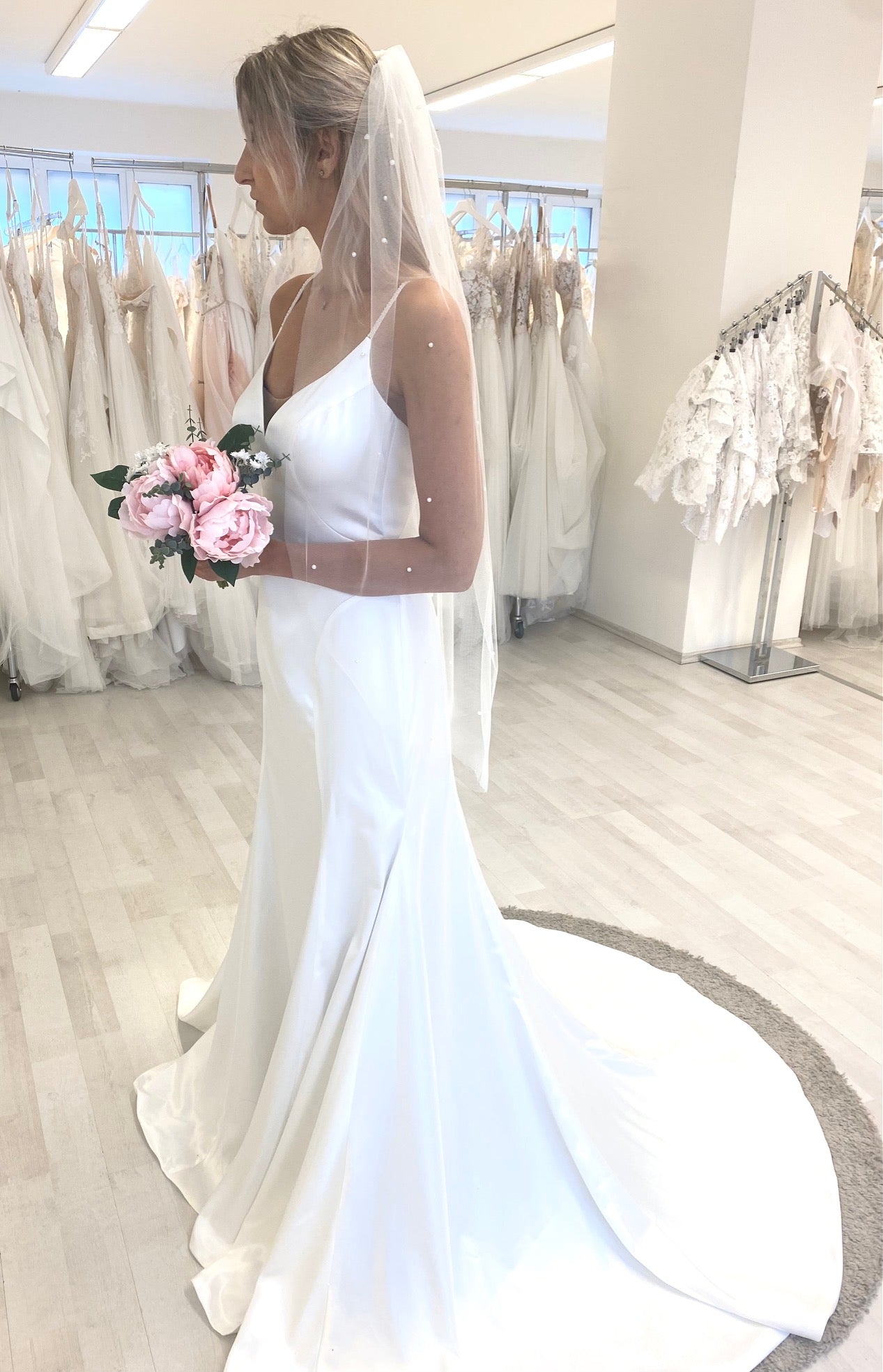 Voile de perles sparcle, voile de mariée One Tiar avec cristaux