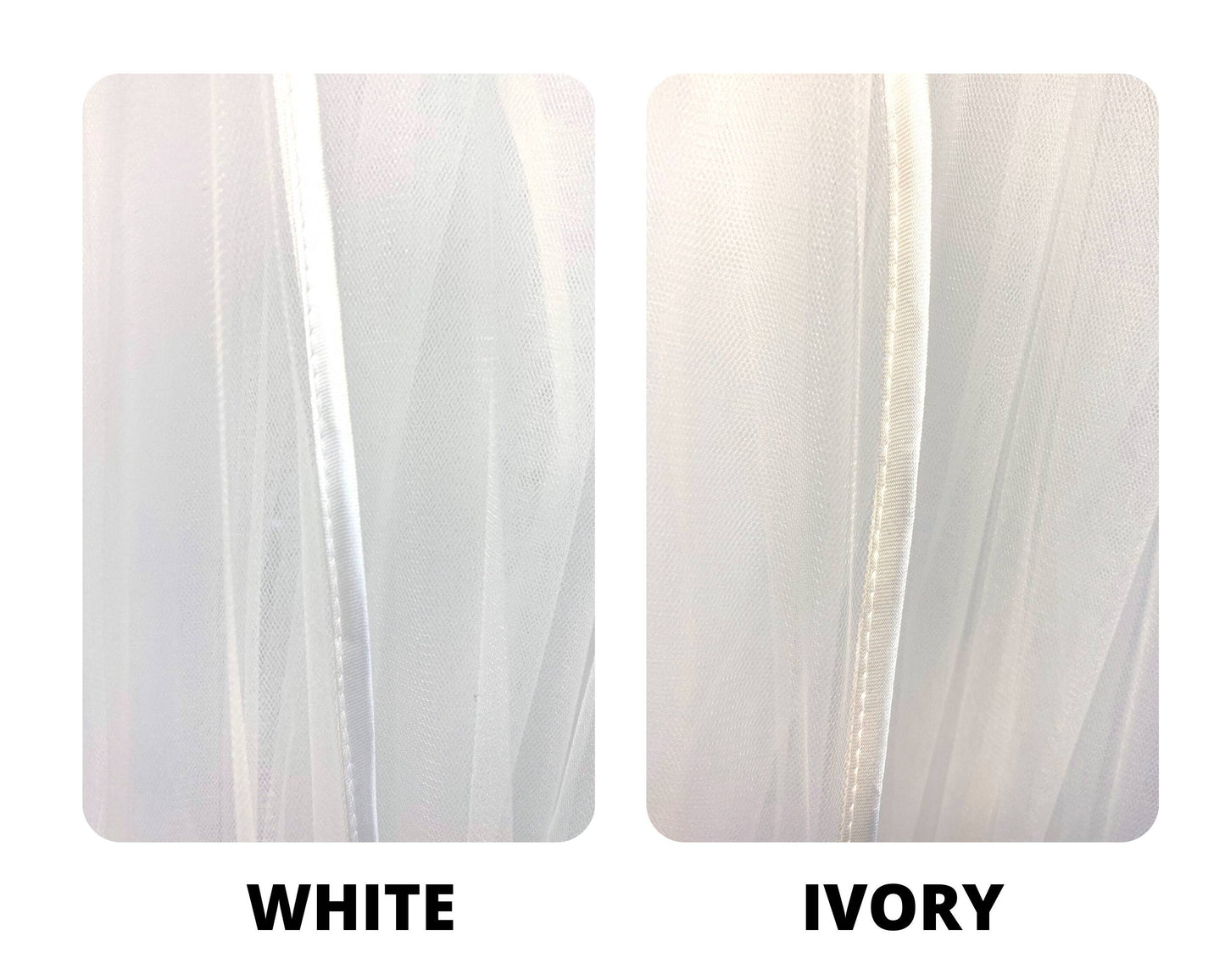 Voile de mariage en satin, voile de mariage à deux niveaux avec bord en satin et fard à joues