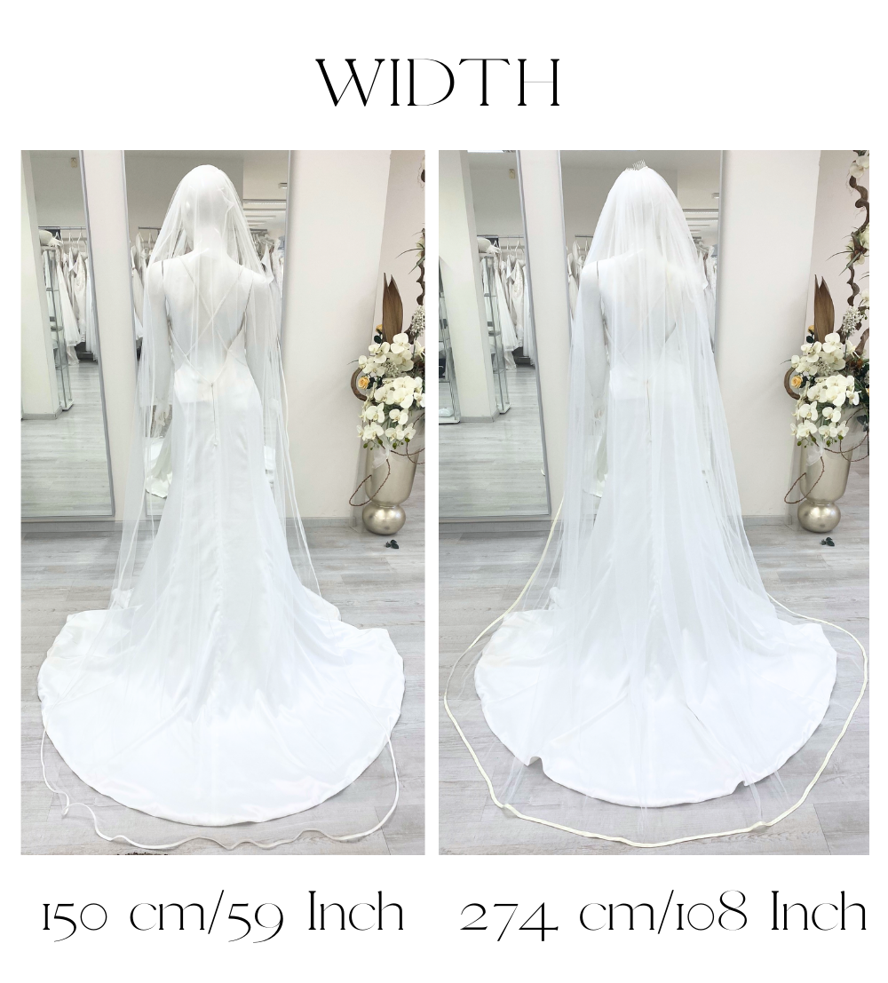 Voile de mariage en satin, voile de mariage à deux niveaux avec bord en satin et fard à joues
