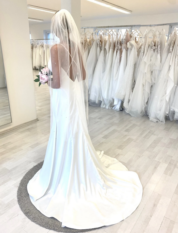 Voile de perles sparcle, voile de mariée One Tiar avec cristaux
