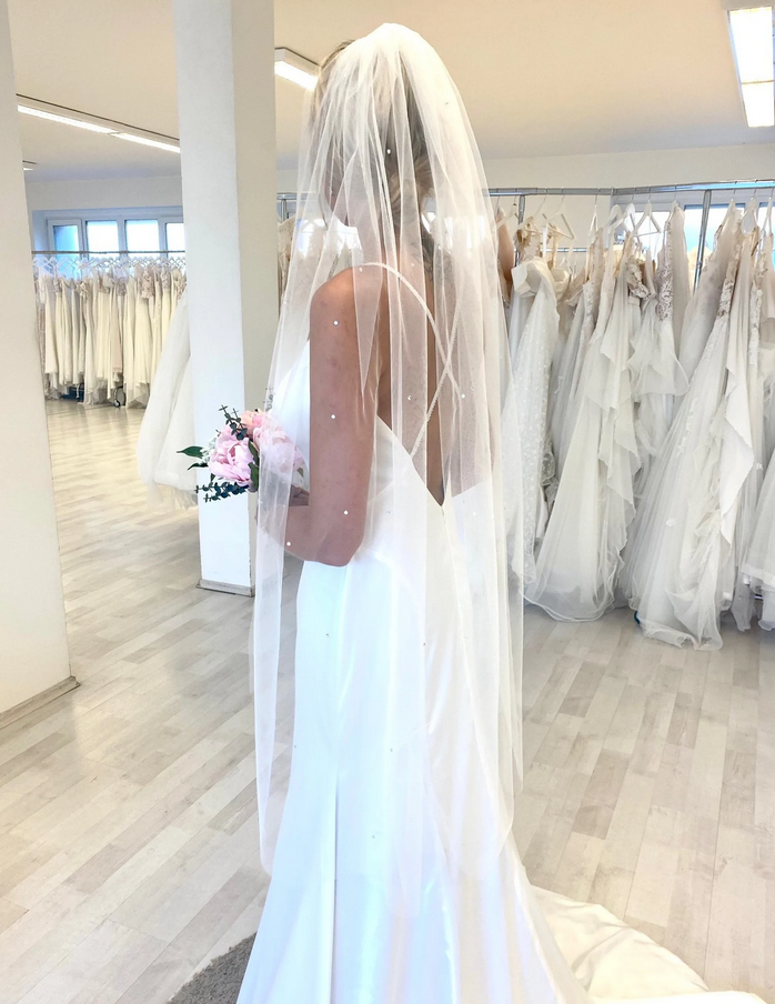 Sparcle Pearl Veil, One Tiar Brautschleier mit Kristallen