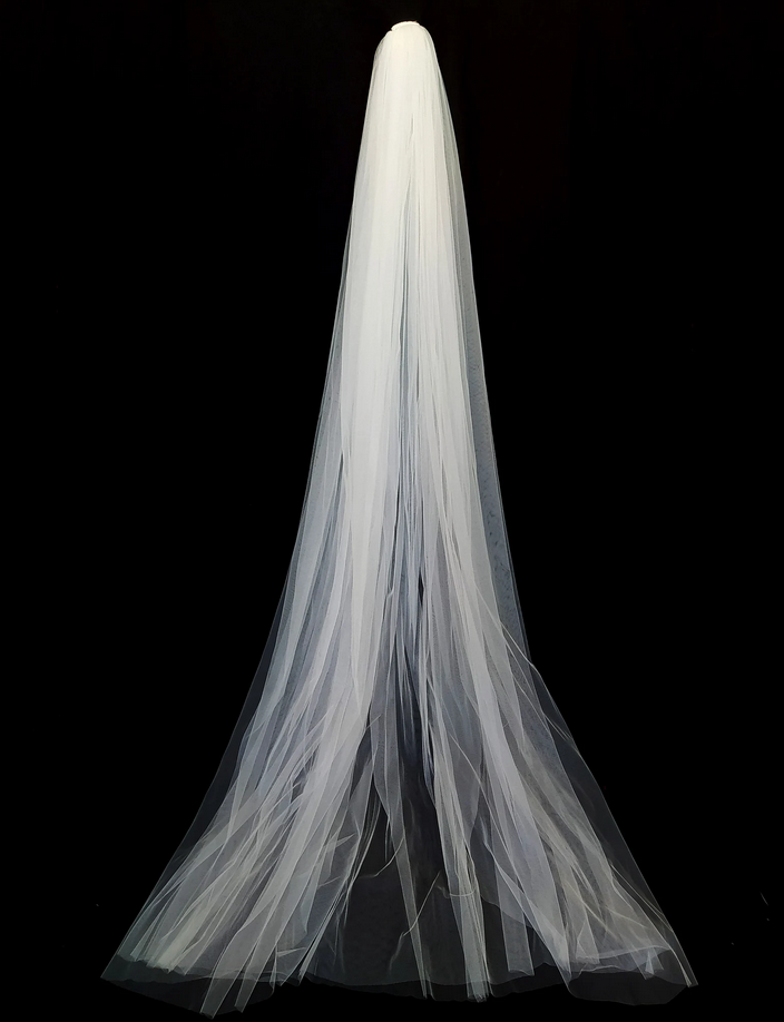 Voile de tulle doux élégant à deux diadèmes